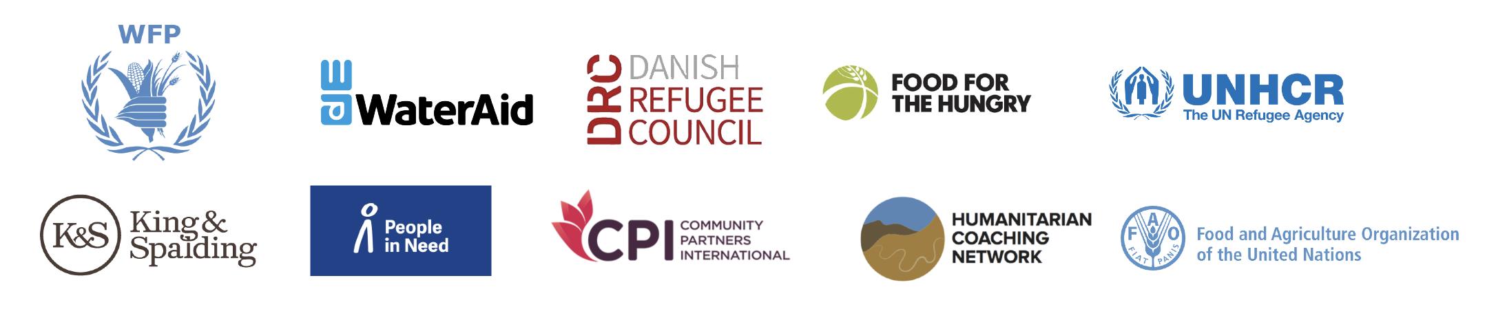 Logos of humanitarian and impact organizations Betsy has worked with.